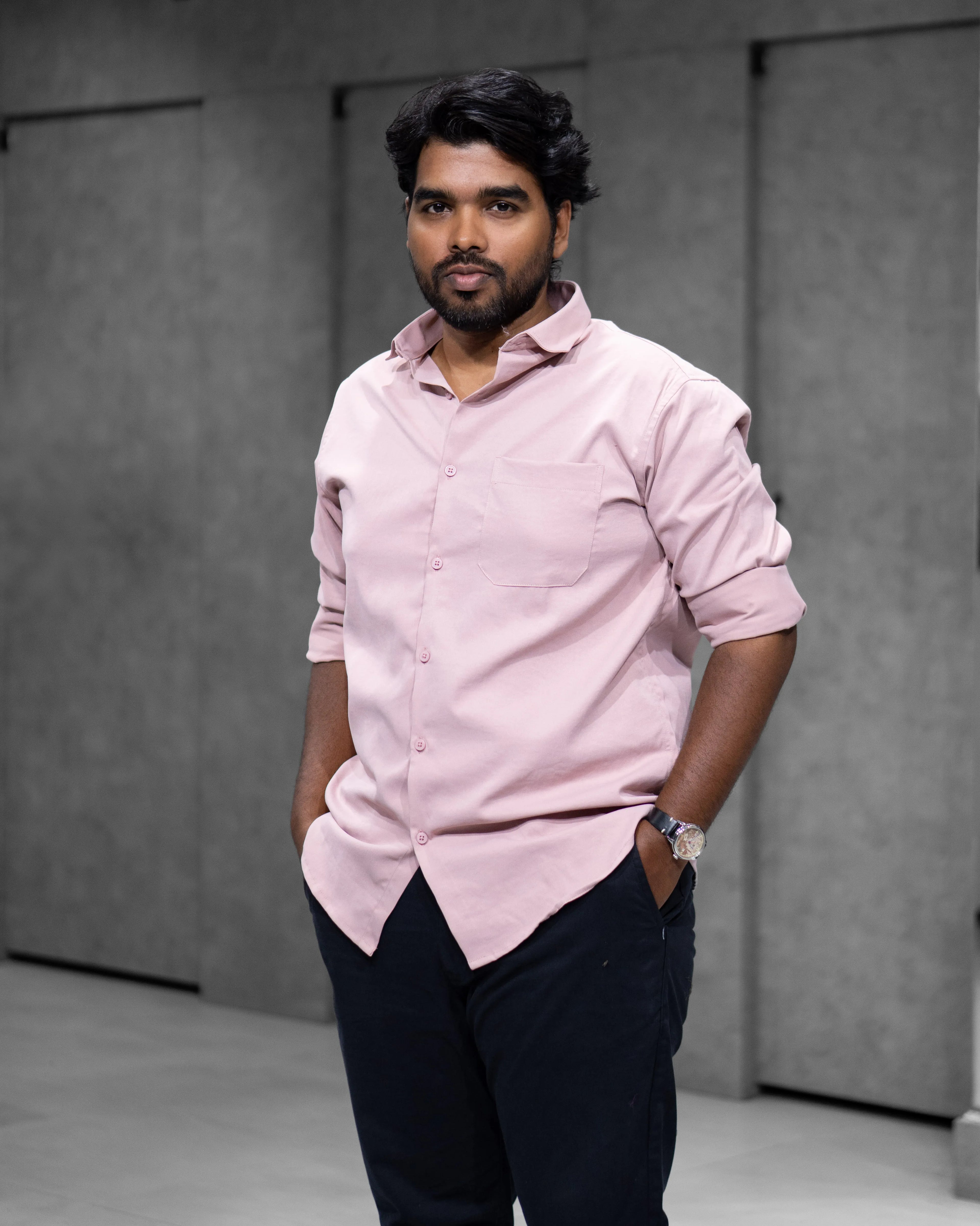 Blush Pink Liquid Cotton Shirt