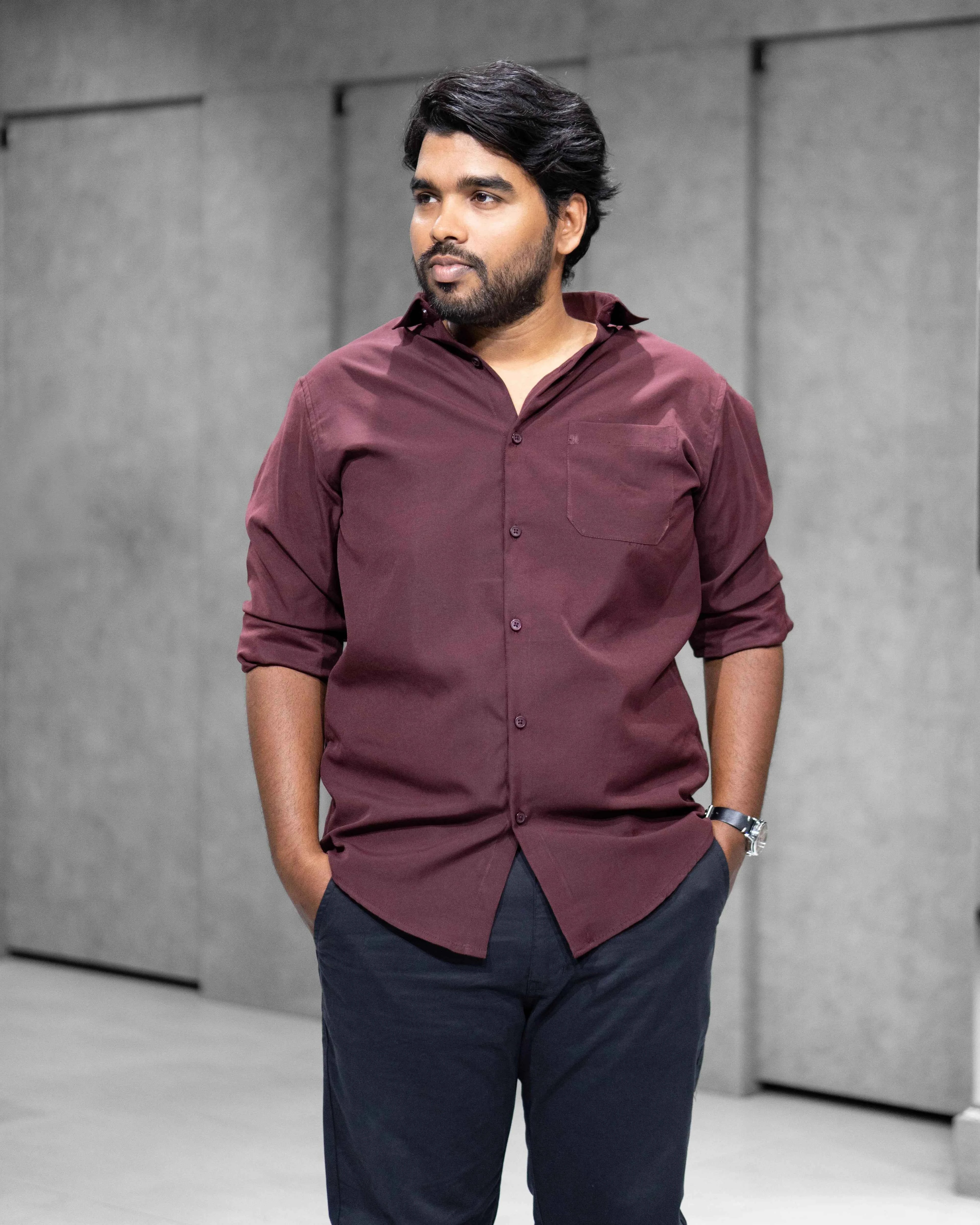 Classic Black Liquid Cotton Shirt