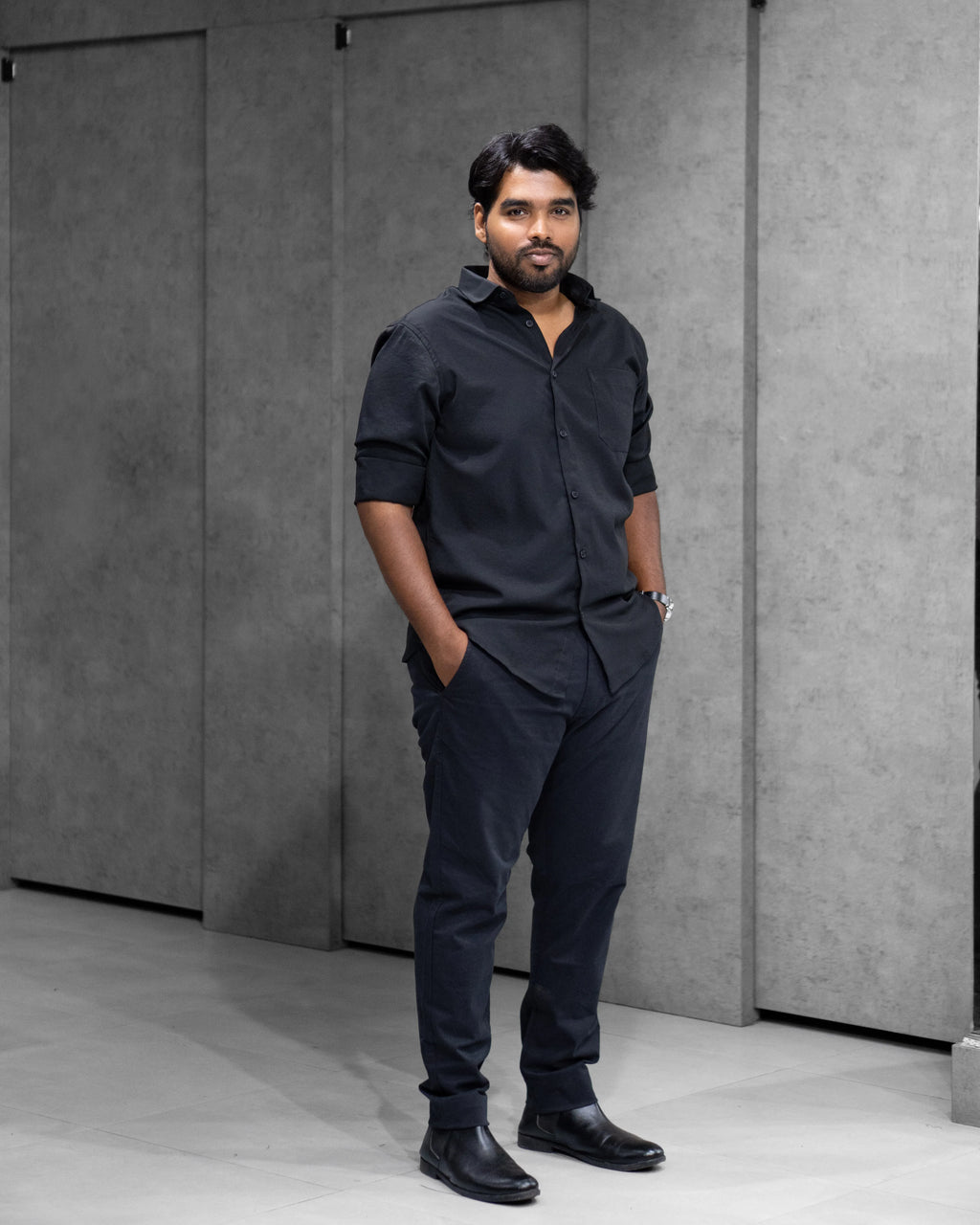 Classic Black Liquid Cotton Shirt
