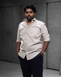 Sand Beige Linen Blended Shirt