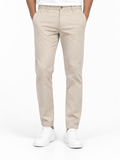 Menly's Beige Cotton Chinos Pants front view