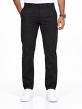 Menly's Black Cotton Chinos Pants front view