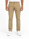 Menly's Khaki Cotton Chinos Pants front view